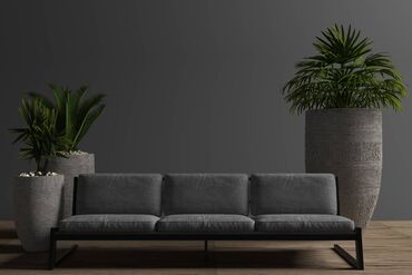 диван в стиле лофт: Цвет - Черный, Новый