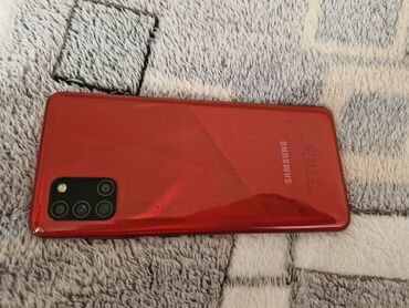 samsung telfon: Samsung Galaxy A31, 64 ГБ, цвет - Красный, Сенсорный, Отпечаток пальца, Две SIM карты