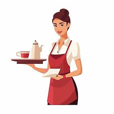 Талап кылынат Официант Тажрыйбасыз, Төлөм: Күнүмдүк