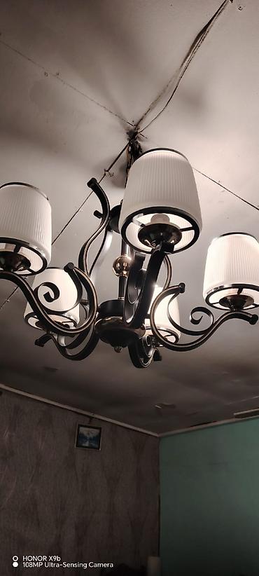 islənmis lyust: Çılçıraq, 6 lampa, Metal — 2