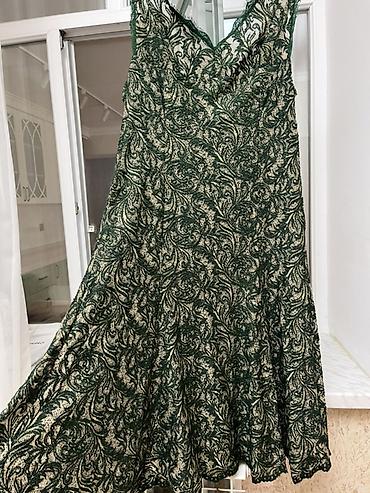 48 ölçü Zərif yaşıl krujeva (ağ əsaslı) midi don - Model: A-kəsim