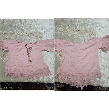 женское блузки с кружевами: S (EU 36), цвет - Розовый