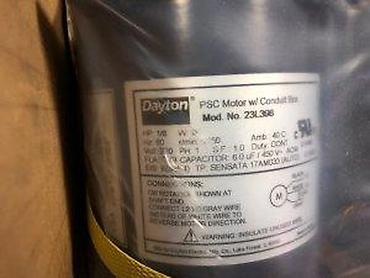 Elektromotori: Dayton PSC motor sa priključnom kutijom – model 23L398 Tehničke — 13