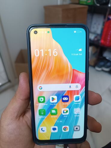 ucuz telefonlar 2023: Oppo A78, < 2 GB Memory Capacity, rəng - Göy, Düyməli, Sensor, Barmaq izi