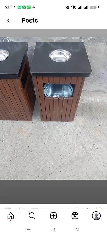 урны для мусора: Açıq məkanlar üçün taxta üzlü zibil qutuları - Model seçimi: kvadrat — 9
