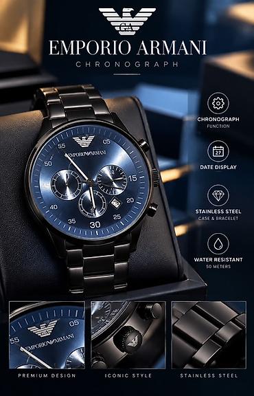 3d saat: Emporio Armani orginal 630 azn alinib satilir tecili — 1