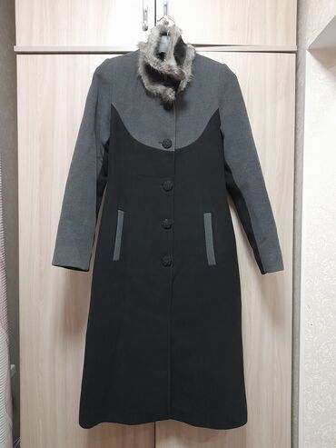 черный пальто: Пальто, Зима, Кашемир, По колено, Приталенная модель, M (EU 38), L (EU 40)