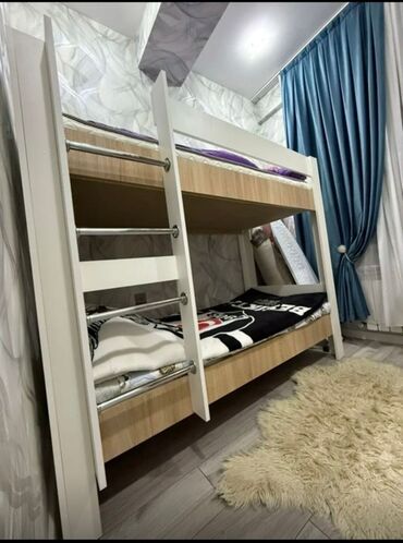 двухъярусная кровать для детей: Для девочки и мальчика, Б/у, Кровать, С матрасом