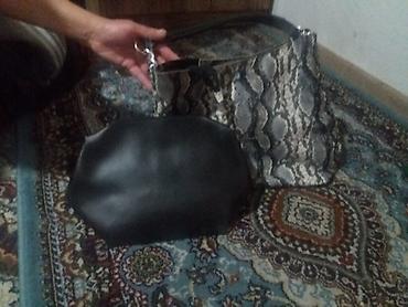 Шопперы: Женская сумка-шоппер с принтом под змеиную кожу + съемный внутренний — 2