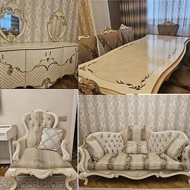 Qonaq otagi dəsti satılır. Divan 2 kreslo 1000₼, masa dəsti 900₼