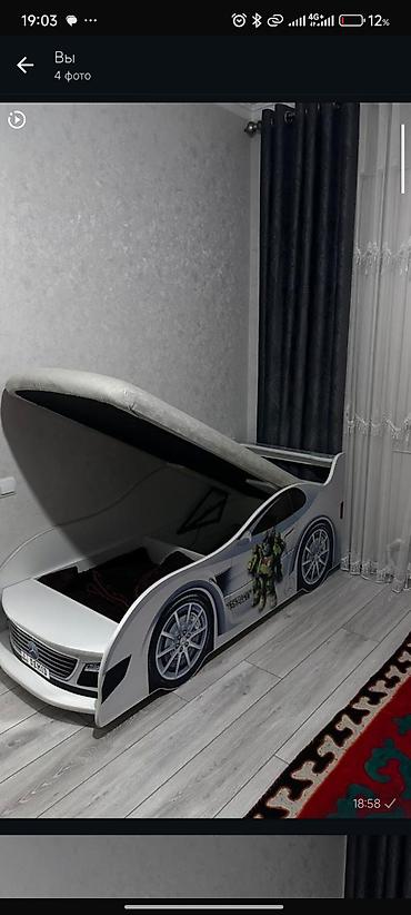 bugatti chiron: Детская кровать-машина с подъемным основанием и боковыми бортиками — 3