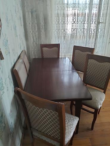 stullarin uzlenmesi: Yemək otağı dəsti – masa və 6 ədəd stul - Material: taxta karkas — 4