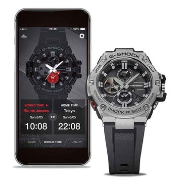мобильные часы: G-shock gst-b100 с совместимостью с android, ios!!! конструкция и