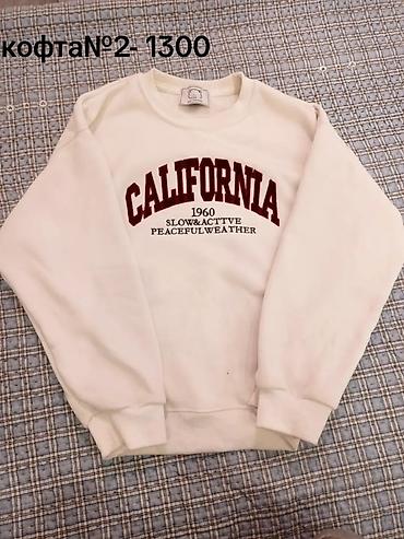 eric emanuel: Свитшот “CALIFORNIA” белый. - Принт: бордовые буквы CALIFORNIA, ниже — 1