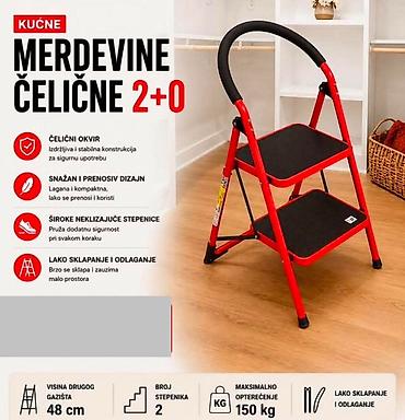 dremel 300: 🪜 KUĆNE ČELIČNE MERDEVINE 2+0 Praktične, stabilne i uvek pri ruci za — 1