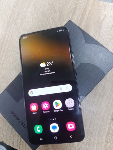 samaung a52: Samsung Galaxy S22, 8 GB, rəng - Qara, Barmaq izi, İki sim kartlı, Sənədlərlə