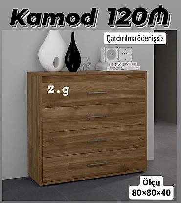 Komodlar: Kamod – 120₼ - Material: ağac teksturalı korpus, metaldan tutacaqlar — 1
