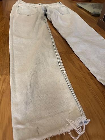 Cinslər: Açıq-boz yuyulmuş effektli cins şalvar - Kəsim: düz/relaxed fit — 2