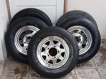 r14 diski teker: 5 ədəd xrom disk və təkər komplekti - Material: xrom örtüklü metal — 4