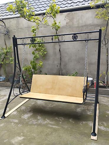 Bağ yelləncəyi – metal karkaslı, 2-3 nəfərlik oturacaqlı model
