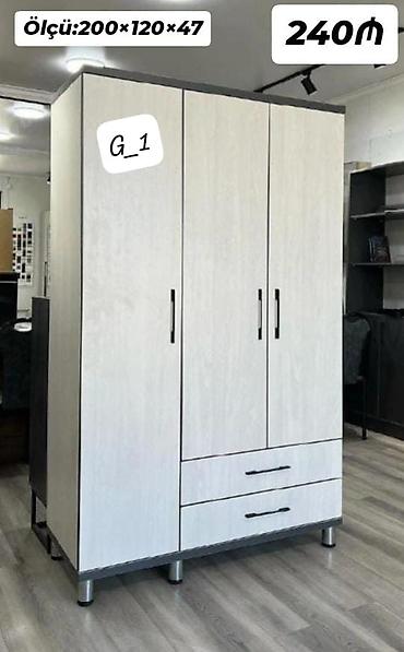 Ev üçün mebel: Üç qapılı geyim şkafı – model G_1 - Ölçü: 200 × 120 × 47 sm - Rəng — 1