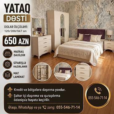 Ev və bağ: Yataq Dəsti - Qiymət: 650 AZN - Dolab ölçüləri: 120/200/047 sm - — 1