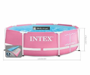басейны: Каркасный бассейн Intex (розовый) 6800 сом - Форма: круглый - Диаметр — 2