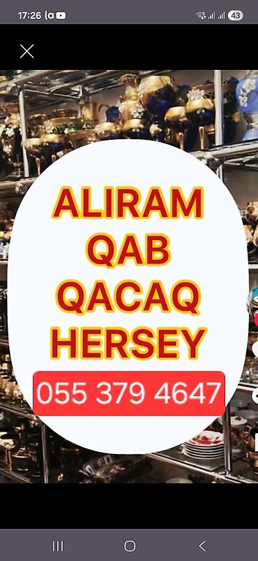 tava dəsti: Xidmət: Qab-qacaq və məişət əşyalarının alınması Məzmun: - Çini — 1