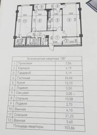 Продажа квартир: 3 комнаты, 103 м², 3 этаж, ПСО (под самоотделку) — 2