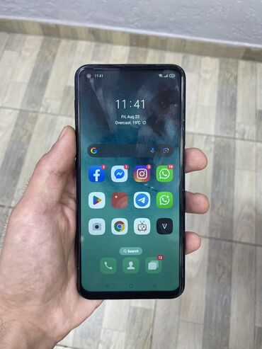 Oppo A52, 64 ГБ, цвет - Синий, Сенсорный, Отпечаток пальца, Две SIM карты