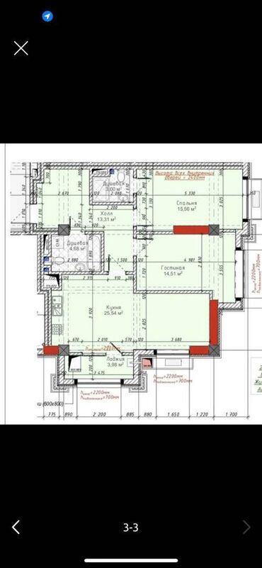3 комнатная квартира продажа: 3 бөлмө, 80 кв. м, Элитка, 6 кабат, ПСО (өзү оңдоп түзөтүп бүтүү үчүн)