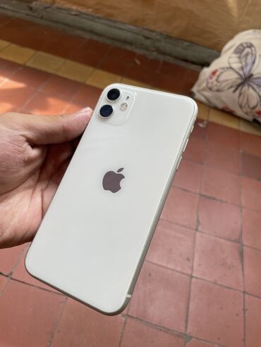 айфон 11 бу цена в бишкеке: IPhone 11, Колдонулган, 64 ГБ, Ак, Каптама, 70 %