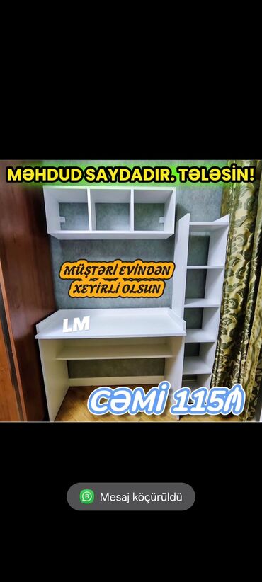 dairevi stollar: *Yazı masası / iş masası* _*ENDİRİMLƏ*_ Qiymət : *115₼* ➡️Məhsul yeni