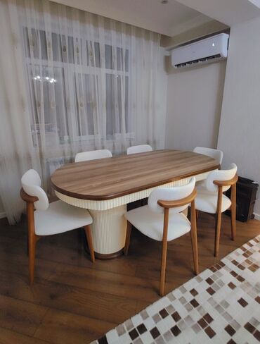 Divan və masa dəstləri: Qonaq otağı üçün, İşlənmiş, Açılan, Oval masa, 6 stul