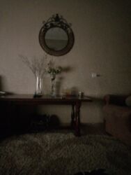 зеркала для ван: Круглое настенное зеркало в декоративной раме - Форма: круглое. -