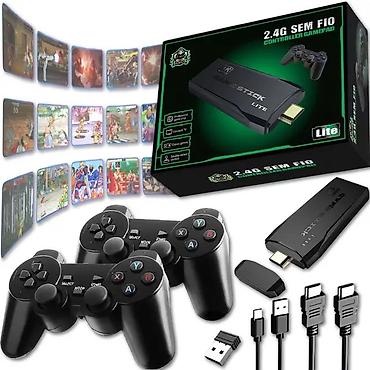 ностальгия: Ретро игровая приставка Game Stick Lite (HDMI донгл) с двумя — 1