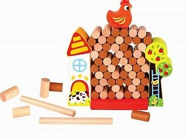 medvedici dobrog srca: Drvena društvena igra – FARMA Chick Drop (Tooky Toys) Šifra proizvoda — 1