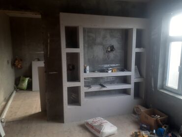 Tavan işləri: Gips karton asma tavan işi - Otaqlar üçün modern iki səviyyəli asma — 15