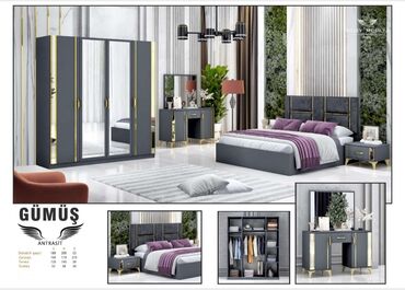 ayliq uşaq sekilleri instagram: Двуспальная кровать, Шкаф, Трюмо, 2 тумбы, Турция, Новый