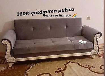Divanlar: Klassik üslubda 3 nəfərlik yumşaq divan. Geniş oturacaq, yastı tikişli — 1