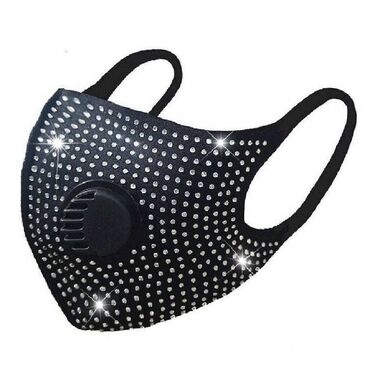 маску: Многоразовая респираторная маска сверкающая со стразами и клапаном
