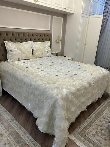 izabel yataq desti: Zərif dizaynlı çarpayı örtüyü dəsti - Rəng: krem/şampan tonlarında - — 6
