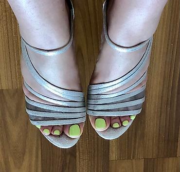 ağ sandallar: Ölçü: 36, rəng - Gümüşü, İşlənmiş — 4