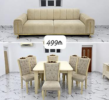 mebel materiali: Qonaq dəsti satilir Masa desti+divan Birlikde qiymət 499 azn Ünvan — 1
