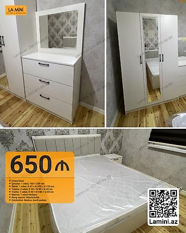taxt kiravat: Yataq Dəsti – LaMini Tərkibi və ölçülər: - Çarpayı: 1 ədəd, 160 x 200 — 1