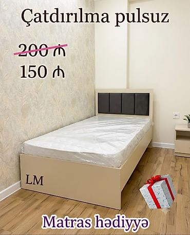 mebel bərpası: Tək nəfərlik çarpayı – 90x200 sm ölçüdə. Sadə və zövqlü dizayna — 4