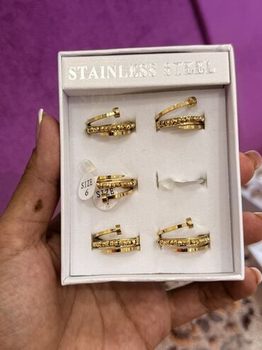 Bijuteriya dəstləri: Qızılı rəngli aksesuarlar seti – paslanmayan poladdan (316L) — 13