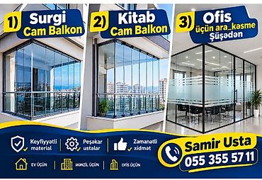 seyf qapı ustası: Cam Balkon Plastik Qapi Pençere Aliminum Şüşe Temiri Duş Kabina — 2