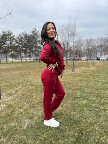 Gornji i donji deo: Nove pamučne komplet trenerke dostupne M do 6XL-sa ranflom ili bez — 6