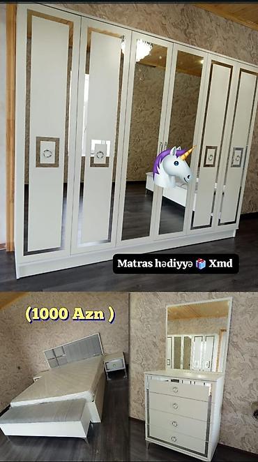 tikinti mater: Yataq otağı dəsti Komplekt: - 6 qapılı iri şkaf – mərkəzdə güzgülü — 1